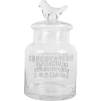 Clayre & Eef Bocal à provisions Ø 13x23 cm Verre transparent