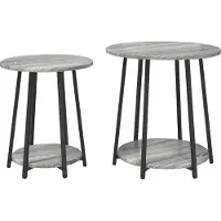 vidaXL Ensemble de tables d'appoint 2 pcs Gris sonoma et Noir