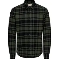 Only & Sons Chemise 'ONSGUDMUND' olive / noir