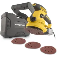 Powerplus Excentriqueuse - - 450 W - Ø 125 mm - Bac de récupération de la poussière - Fixation velcro