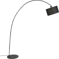 QAZQA Lampadaire moderne en arche noir avec WiFi G95 - Vinossa