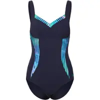 Speedo Shaping Printed Lunaelustre Swimsuit Bleu UK 42 Femme