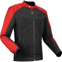 Segura Veste textile pour moto Dikinson, noir/rouge, L