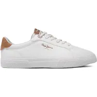 Pepe Jeans pour femme. PLS31445 Sneakers classiques Kenton Max blanc (39), Plat, Lacets, Casuel
