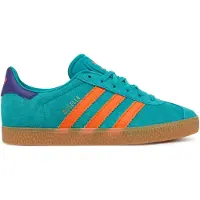 Adidas Originals Baskets 'Gazelle' bleu foncé / émeraude / orange fluo