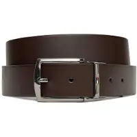 Tommy Hilfiger Ceinture 'Flag Rectangular Buckle Reversible' brun foncé / noir