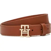 Tommy Hilfiger Ceinture 'TH Monogram Plaque Buckle' cognac