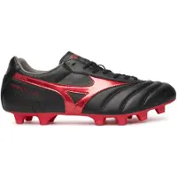 Mizuno Chaussures de football Morelia II Club FG pour homme - P1GA2508, couleur : noir/rouge, pointure homme : 40,5