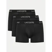Lacoste Boxers pour homme, 3 pièces, en microfibre, basiques, noirs