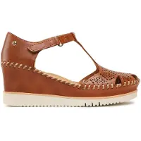 Pikolinos pour femme. W3Z-1991 Sandales en cuir blanc marron Aguadulce -Hauteur 7cm wedge (41), 5 à 8 cm, Boucle, Casuel