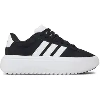 Adidas Grand Court Platform Suede Trainers Noir EU 38 2/3 Femme