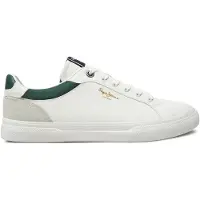 Pepe Jeans Baskets basses 'KENTON COURT' gris clair / vert foncé / blanc