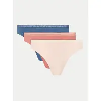 Tommy Hilfiger Femmes, Sous-vêtements, Slips de bikini pour femmes en pack de 3, Multicolore, Bleu, Rose, (Lot de 3, S)