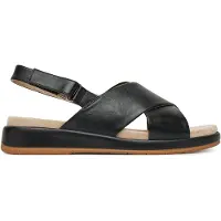 Caprice - Sandales compensées pour femmes, modèle "Sandalette", couleur noire, pour un usage décontracté