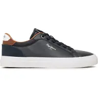 Pepe Jeans Baskets basses 'Kenton Court' bleu marine / marron / blanc