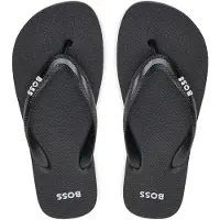 BOSS pour homme. 50498208 Tongs Tracy noires (39/40), Plat, Aucun, Synthétique, Beachwear