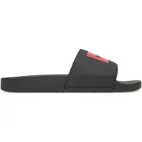 HUGO pour homme. 50548061 Tongs avec logo sur la lanière noir (40), Plat, Aucun, Beachwear