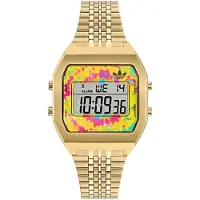 Adidas Montre digitale bleu clair / jaune / or / vert clair / fuchsia