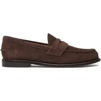 Ralph Lauren pour homme. 803945281001 Mocassins en daim brun Alston penny loafers (40), Marron, Plat, Cuir, Aucun, Casuel, Classique