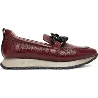 Hispanitas pour femme. HI254238 Mocassins en cuir Kansas Bolero bordeaux (36), Plat, 1 à 3 cm, Aucun, Casuel