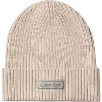 Calvin Klein Patch Chunky Beanie Beige