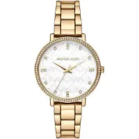 Michael Kors Montre à affichage analogique 'LEXINGTON' or / blanc