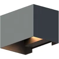 Calex Venice Applique murale, pour extérieur & intérieur, lumière blanche chaude up & down, faisceau lumineux réglable, étanche, anthracite