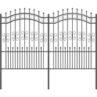 vidaXL Clôture de jardin grise 240 x 202,5 cm en acier thermolaqué