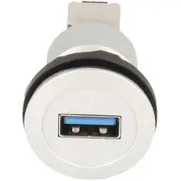 Schlegel Prises USB 2.0 femelles, montage encastré RRJ USB3 AB Contenu : 1 pc., Câble + prise électronique, Argent