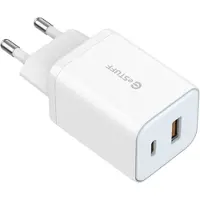ESTUFF Home Charger 65W GaN - USB-C+ USB-A EU Plug - White BULK (ES635065-BULK-ITH)