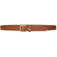 Ralph Lauren pour femme. 412968763002 Ceinture étroite en cuir avec logo marron (1X), Casuel