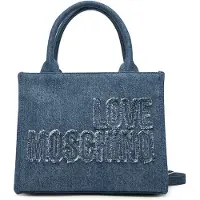 Love Moschino Femmes, Sac à main, Sac denim bleu foncé, Bleu
