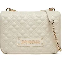 Love Moschino Femmes, Sac à main, Sac à main piqué en cuir synthétique, Blanc