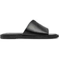 Tamaris - Sandales plates noires pour femmes, chaussures de loisirs