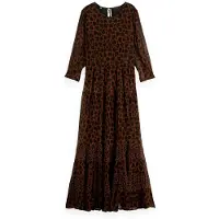 Scotch & Soda Ufu00977t 3/4 Sleeve Long Dress Marron 36 Femme