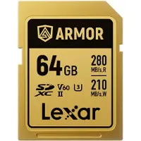 Lexar Professional Gold Armor Carte SD UHS-II V60 R280/W210 MB/s IP68 – 64GB