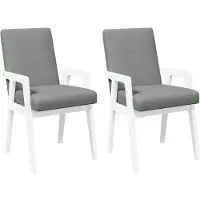 vidaXL Chaises de salle à manger avec coussins 2 pcs. Blanc Bois massif Hévéa
