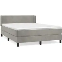 Syfax Sommier à lattes de lit et matelas Gris clair 140x190cm Velours
