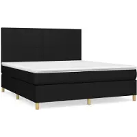 Syfax Sommier à lattes de lit avec matelas Noir 160x200 cm Tissu