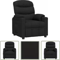 The Living Store Fauteuil relax noir tissu