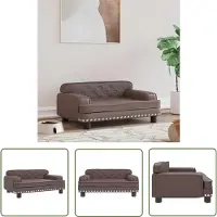 The Living Store Lit pour chien marron 70x45x30 cm en simili cuir