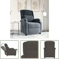 The Living Store fauteuil inclinable en velours gris foncé