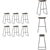 vidaXL Tabouret de bar 6 pcs noir similicuir - Tabouret de bar