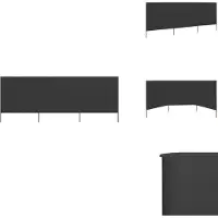 vidaXL Tissu de protection contre le vent en 3 parties 400 x 80 cm Anthracite - Parasols & Protection solaire