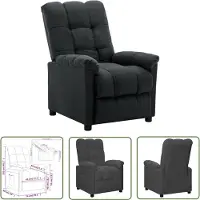 The Living Store Fauteuil relax gris foncé Tissu