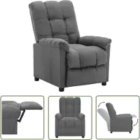 The Living Store fauteuil de relaxation en tissu gris clair