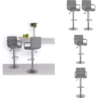 vidaXL Tabouret de bar 2 pcs. Simili cuir gris - Tabouret de bar