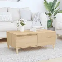The Living Store Table basse Chêne Sonoma 90x50x36,5 cm Matériau dérivé du bois