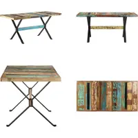 vidaXL Table de salle à manger 160x80x76 cm Vieux bois massif
