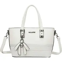 Gallantry Paris Gallantry, sac pour femme avec nœud et lanière en imitation cuir de serpent, blanc